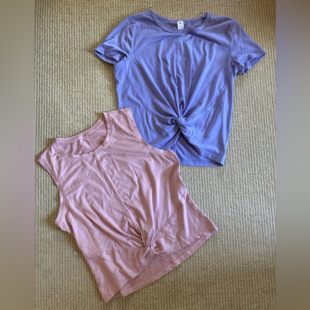 Yogalicious + Balance Collection Small Cap Sleeve Front Knot T-shirts Sz XS